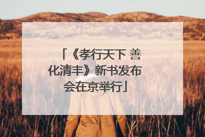 《孝行天下 善化清丰》新书发布会在京举行