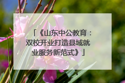 《山东中公教育：双校开业打造县域就业服务新范式》