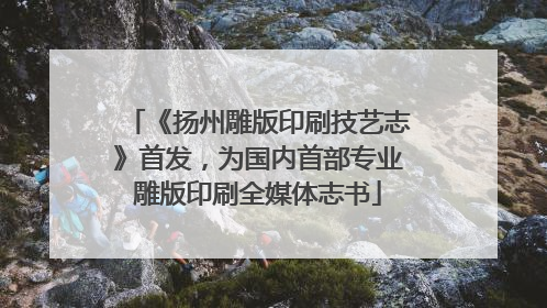 《扬州雕版印刷技艺志》首发，为国内首部专业雕版印刷全媒体志书