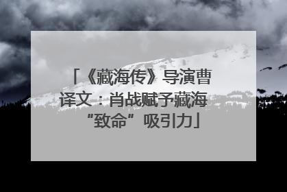 《藏海传》导演曹译文：肖战赋予藏海“致命”吸引力