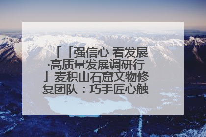 「强信心 看发展·高质量发展调研行」麦积山石窟文物修复团队：巧手匠心触摸“光阴的故事”