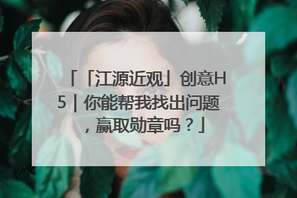 「江源近观」创意H5｜你能帮我找出问题，赢取勋章吗？