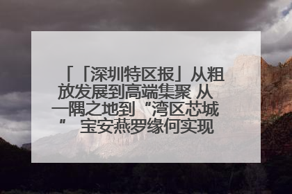 「深圳特区报」从粗放发展到高端集聚 从一隅之地到“湾区芯城” 宝安燕罗缘何实现“战略突围”