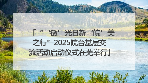 “‘徽’光日新‘皖’美之行”2025皖台基层交流活动启动仪式在芜举行