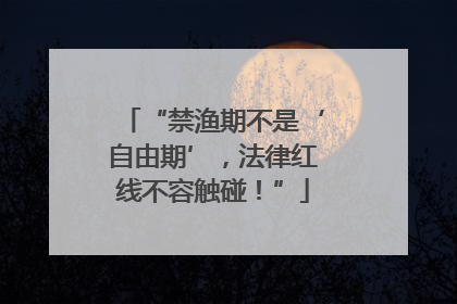 “禁渔期不是‘自由期’，法律红线不容触碰！”