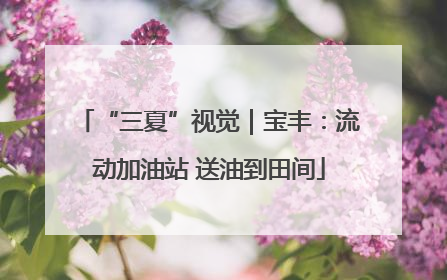 “三夏”视觉｜宝丰：流动加油站 送油到田间