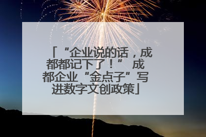 “企业说的话，成都都记下了！” 成都企业“金点子”写进数字文创政策