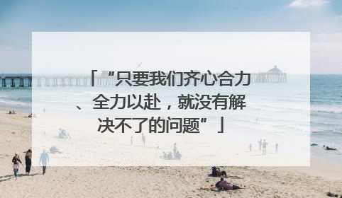 “只要我们齐心合力、全力以赴，就没有解决不了的问题”