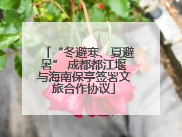 “冬避寒、夏避暑” 成都都江堰与海南保亭签署文旅合作协议