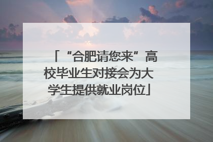“合肥请您来”高校毕业生对接会为大学生提供就业岗位