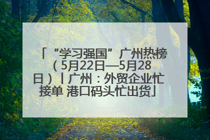“学习强国”广州热榜（5月22日—5月28日）丨广州：外贸企业忙接单 港口码头忙出货