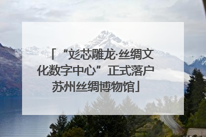 “彣芯雕龙·丝绸文化数字中心”正式落户苏州丝绸博物馆
