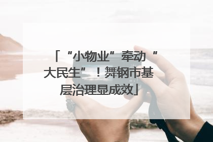 “小物业”牵动“大民生”！舞钢市基层治理显成效