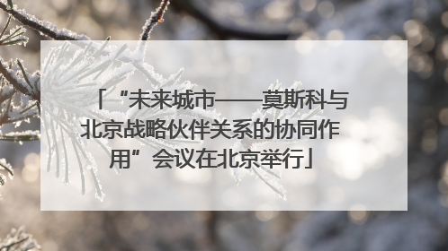 “未来城市——莫斯科与北京战略伙伴关系的协同作用”会议在北京举行
