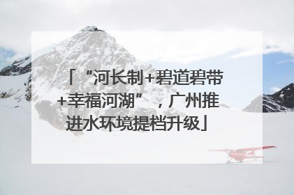 “河长制+碧道碧带+幸福河湖”，广州推进水环境提档升级