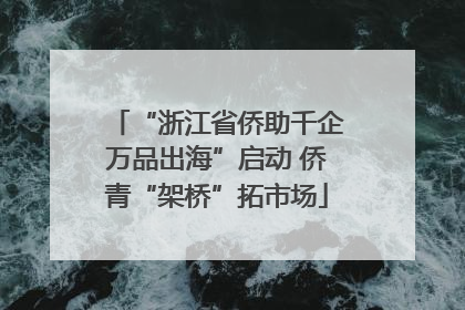 “浙江省侨助千企万品出海”启动 侨青“架桥”拓市场