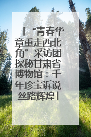 “青春华章重走西北角”采访团探秘甘肃省博物馆：千年珍宝诉说丝路辉煌