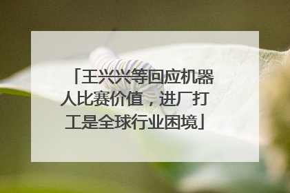 王兴兴等回应机器人比赛价值，进厂打工是全球行业困境