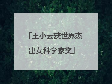 王小云获世界杰出女科学家奖