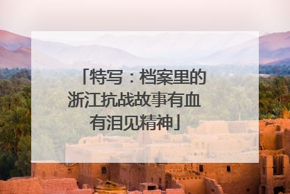 特写：档案里的浙江抗战故事有血有泪见精神