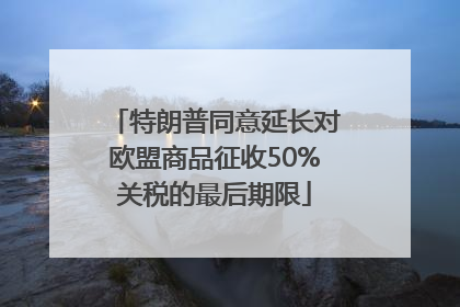 特朗普同意延长对欧盟商品征收50%关税的最后期限