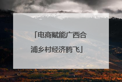 电商赋能广西合浦乡村经济腾飞