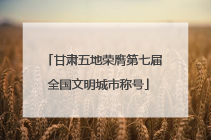 甘肃五地荣膺第七届全国文明城市称号