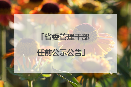 省委管理干部任前公示公告