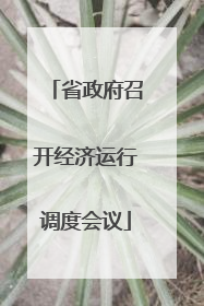 省政府召开经济运行调度会议