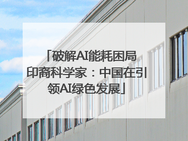 破解AI能耗困局 印裔科学家：中国在引领AI绿色发展