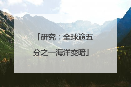研究：全球逾五分之一海洋变暗