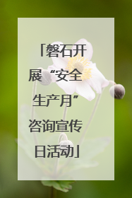 磐石开展“安全生产月”咨询宣传日活动