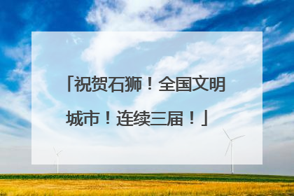 祝贺石狮！全国文明城市！连续三届！
