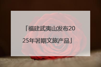 福建武夷山发布2025年暑期文旅产品