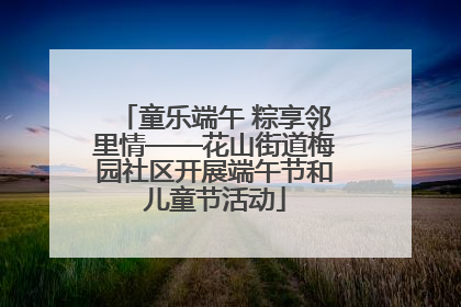 童乐端午 粽享邻里情——花山街道梅园社区开展端午节和儿童节活动