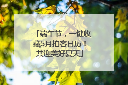 端午节，一键收藏5月拍客日历！共迎美好夏天