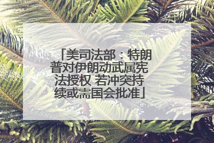 美司法部：特朗普对伊朗动武属宪法授权 若冲突持续或需国会批准