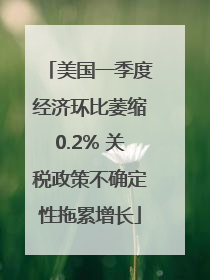 美国一季度经济环比萎缩0.2% 关税政策不确定性拖累增长