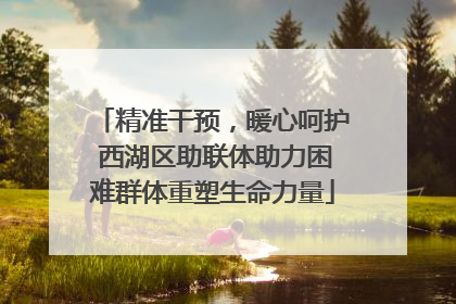精准干预，暖心呵护 西湖区助联体助力困难群体重塑生命力量