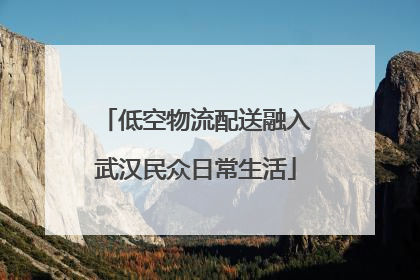 低空物流配送融入武汉民众日常生活