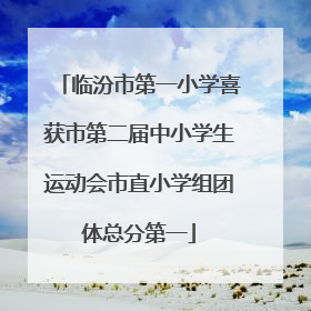 临汾市第一小学喜获市第二届中小学生运动会市直小学组团体总分第一