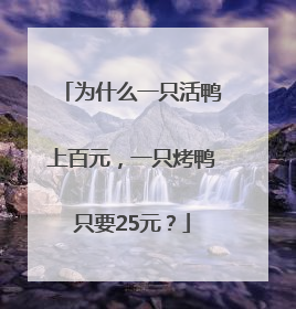 为什么一只活鸭上百元，一只烤鸭只要25元？
