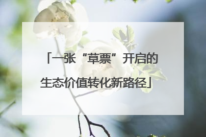 一张“草票”开启的生态价值转化新路径