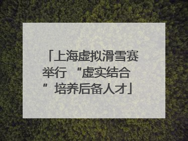 上海虚拟滑雪赛举行 “虚实结合”培养后备人才