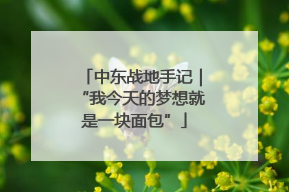 中东战地手记｜“我今天的梦想就是一块面包”
