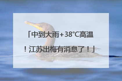 中到大雨+38℃高温！江苏出梅有消息了！