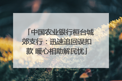 中国农业银行桓台城郊支行：迅速追回误扣款 暖心相助解民忧