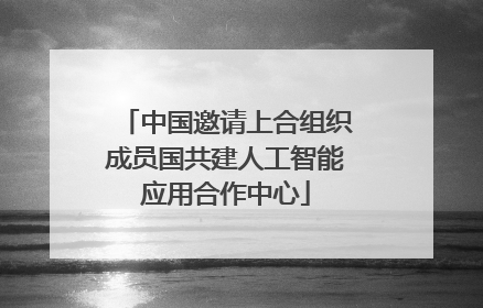 中国邀请上合组织成员国共建人工智能应用合作中心
