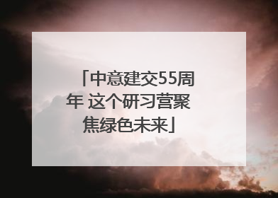 中意建交55周年 这个研习营聚焦绿色未来