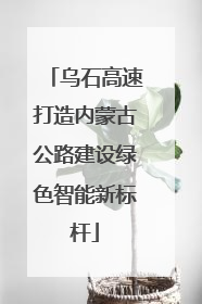 乌石高速打造内蒙古公路建设绿色智能新标杆